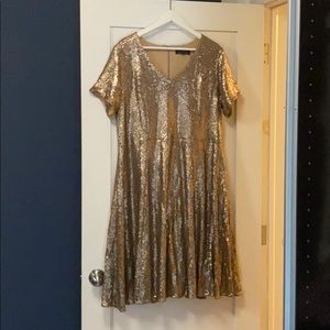 Gold sequin dress